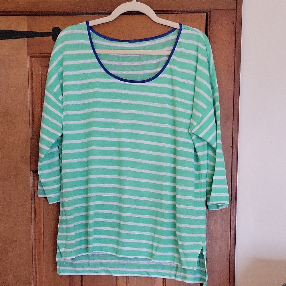 TALBOTS Linen Striped Tunic